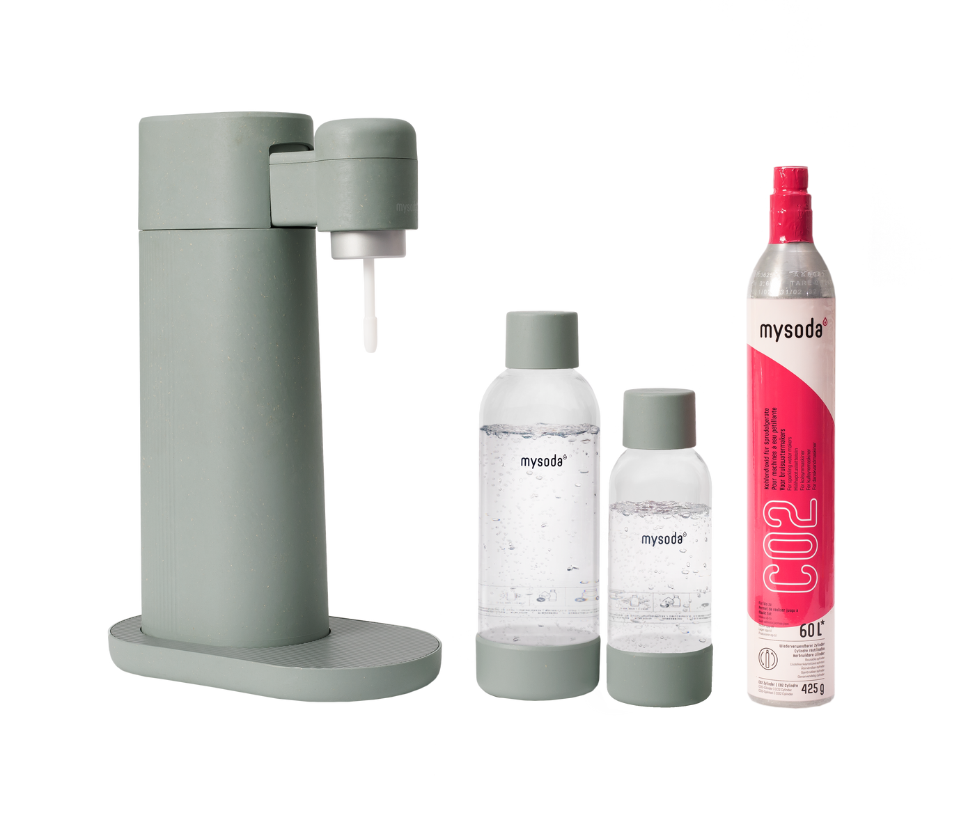 A pigeon Toby sparkling water maker with bottle and co2 cylinder