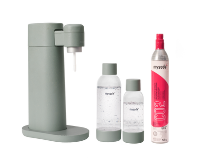 A pigeon Toby sparkling water maker with bottle and co2 cylinder