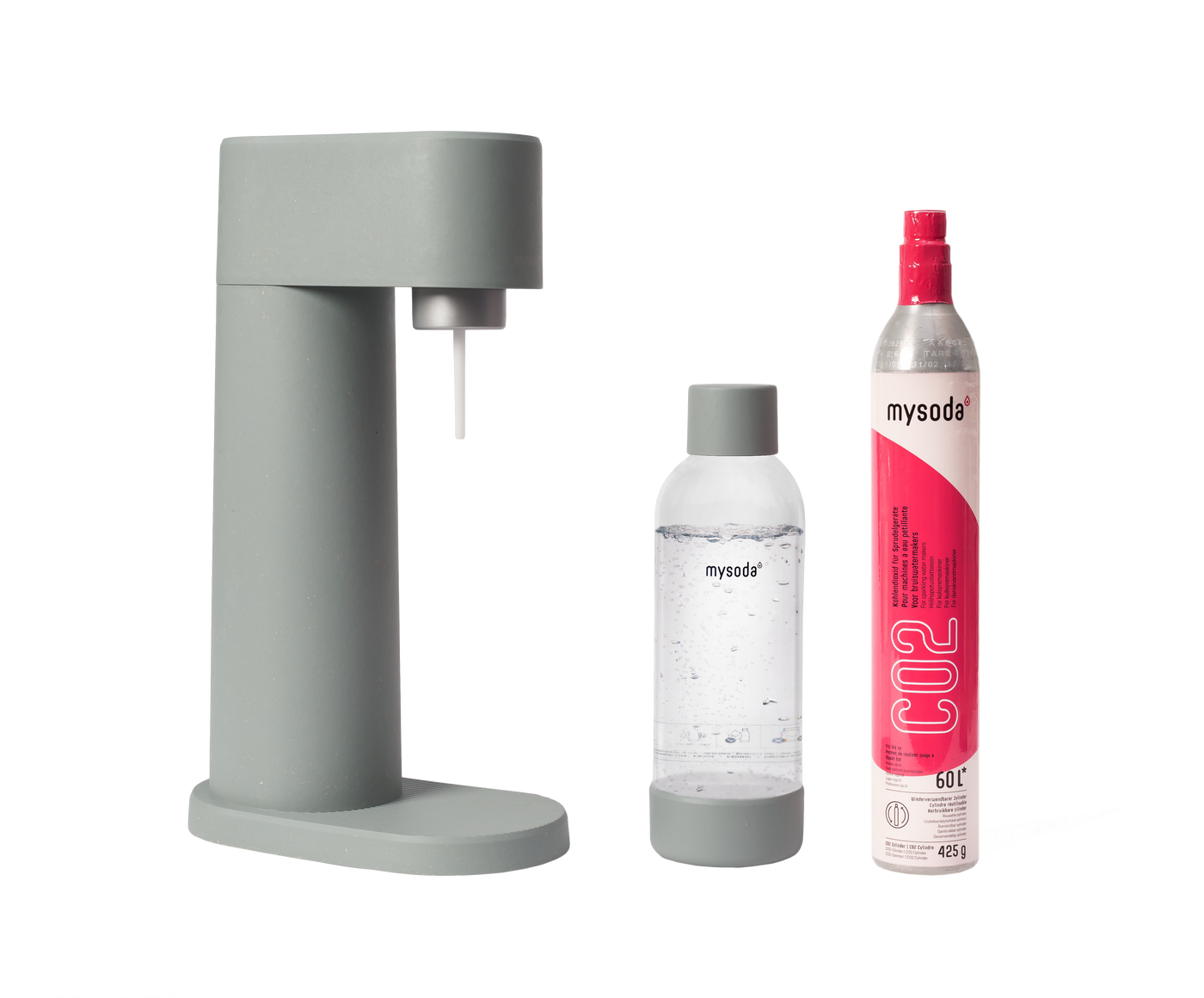 Pigeon Mysoda Woody sparkling water maker with bottle and co2 cylinder