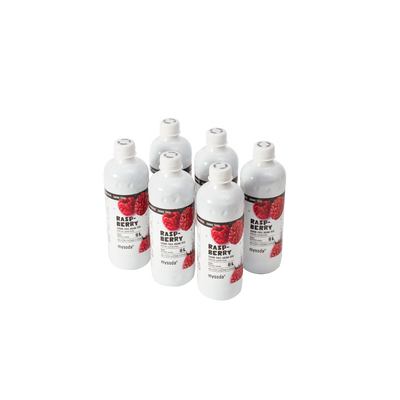 Six bottles of sugarfree Mysoda drink mix raspberry