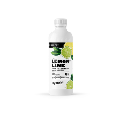 A bottle of sugarfree Mysoda drink mix lemon-lime